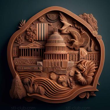 3D мадэль Мэдисон в США (STL)